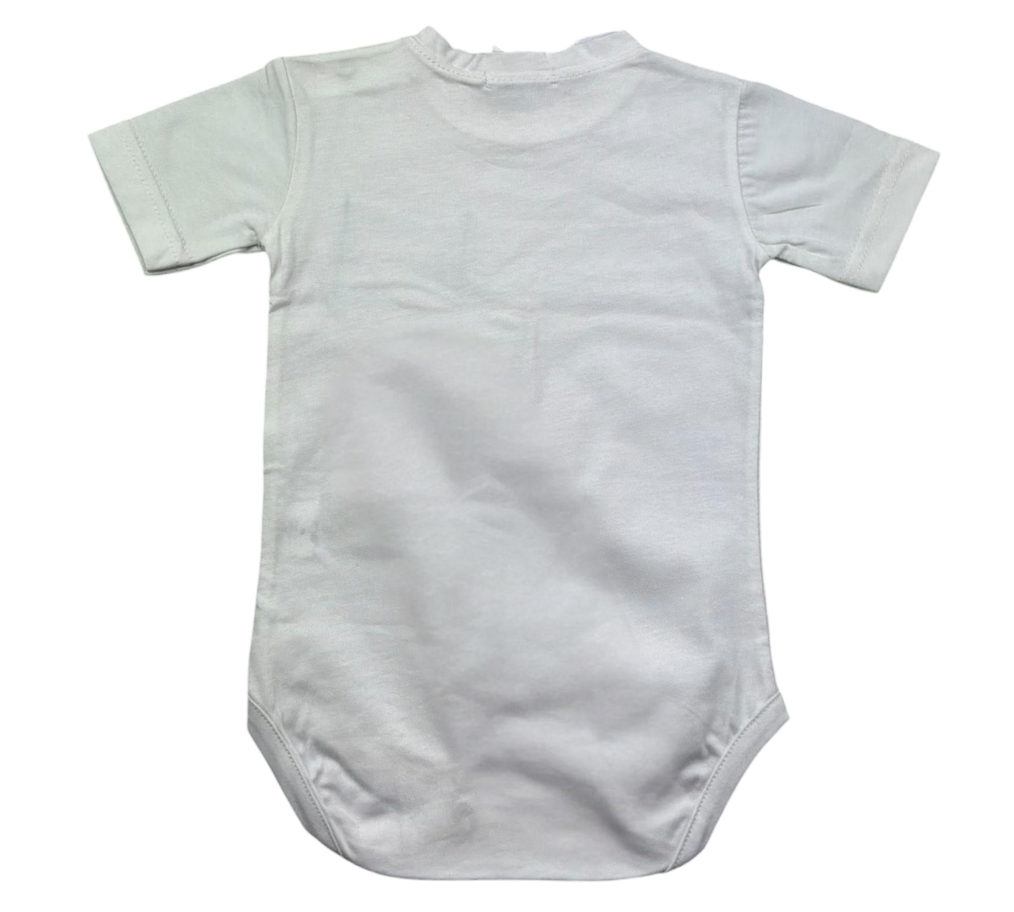 Manuel & Frank Body Mezza Manica Tinta Unita con Taschino per Neonato MF7346I BIANCO MANUEL & FRANK 