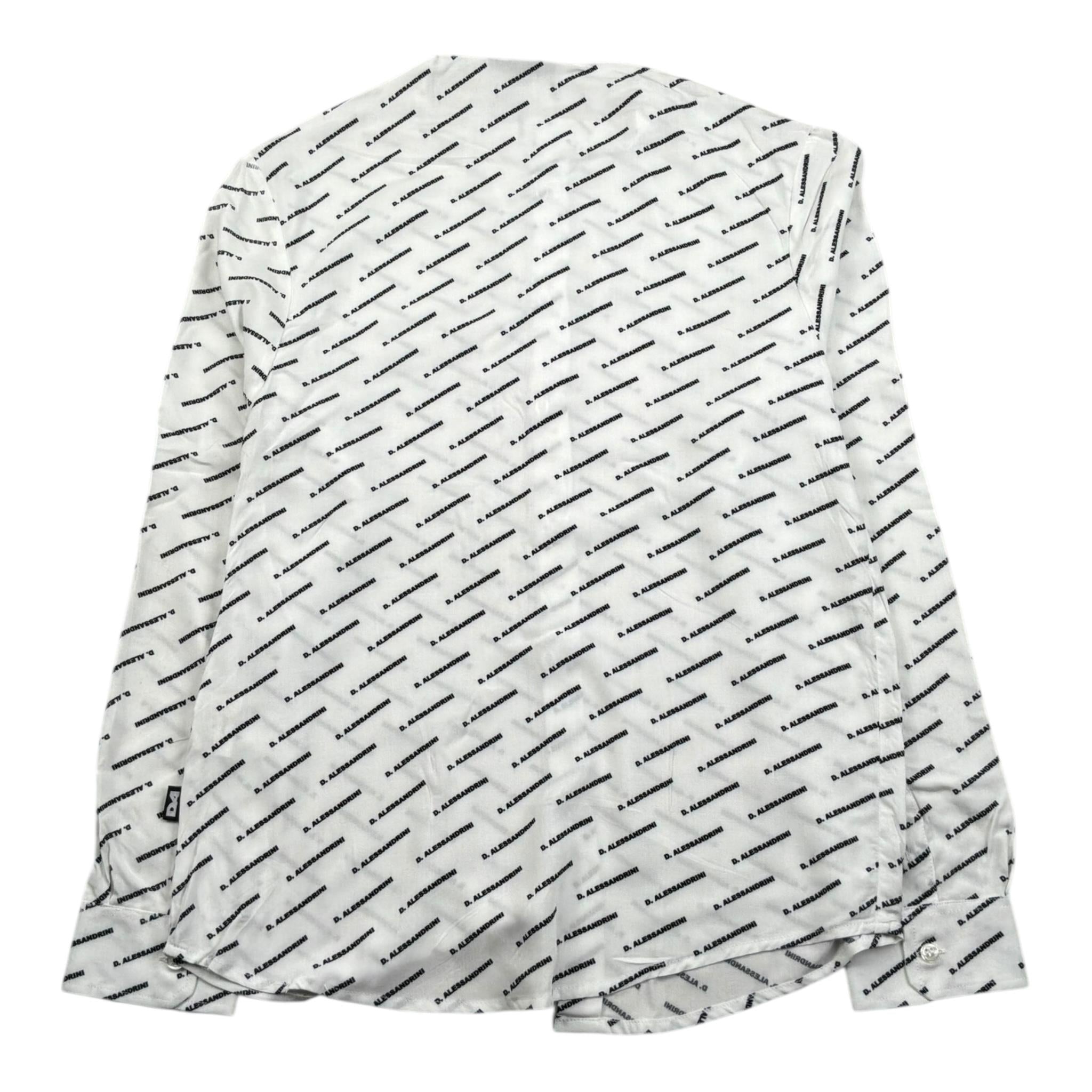 Daniele Alessandrini Camicia Manica Lunga Collo Coreano Tinta Unita con Stampe Logo per Bambino 1235C00155 BIANCO DANIELE ALESSANDRINI 