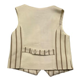 Imperial Kids Einfarbige Weste Streifenmuster Beige Für Jungen