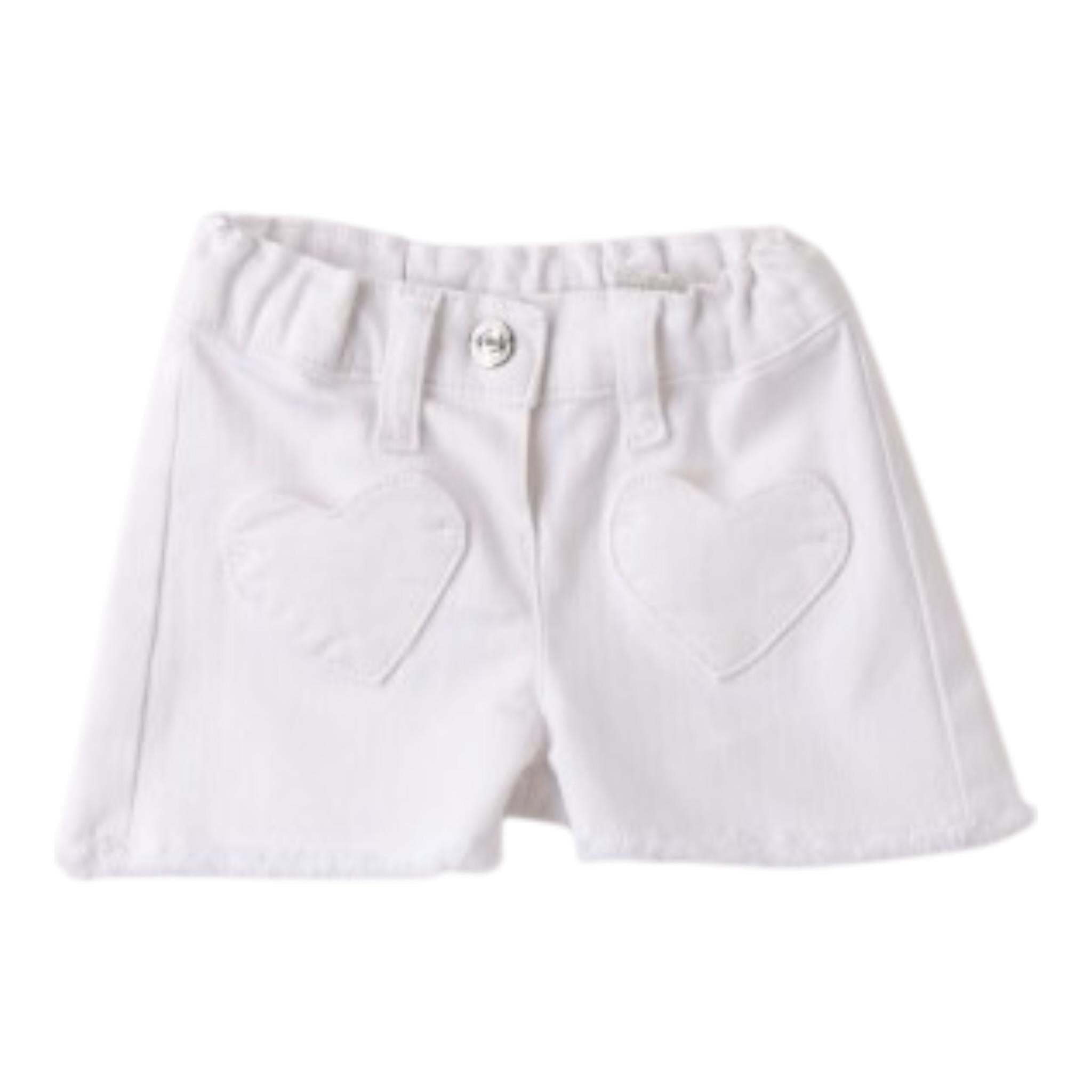 Mini Banda Short tinta unita con Girovita Regolabile Bianco per Neonata 3B736X BIANCO MINI BANDA 
