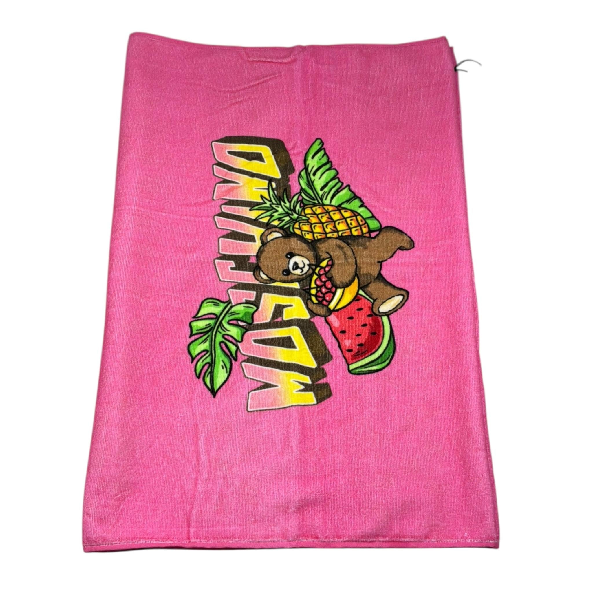 Moschino Telo Mare Tinta Unita con Stampa per Neonata HTX01B FUXIA MOSCHINO 