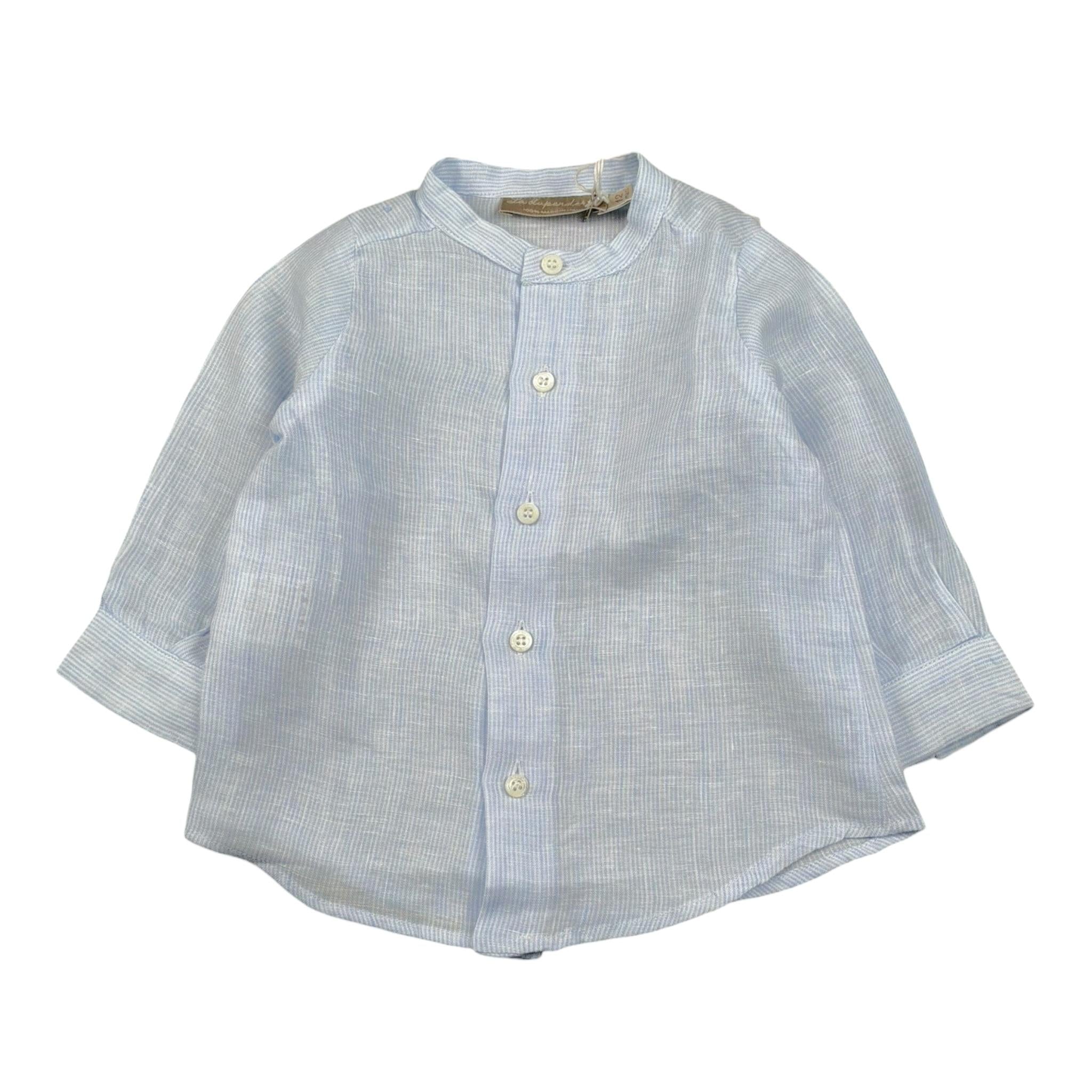 La Stupenderia Camicia tinta unita con Collo Coreano Azzurro per Neonato CJCM71 AZZURRO LA STUPENDERIA 