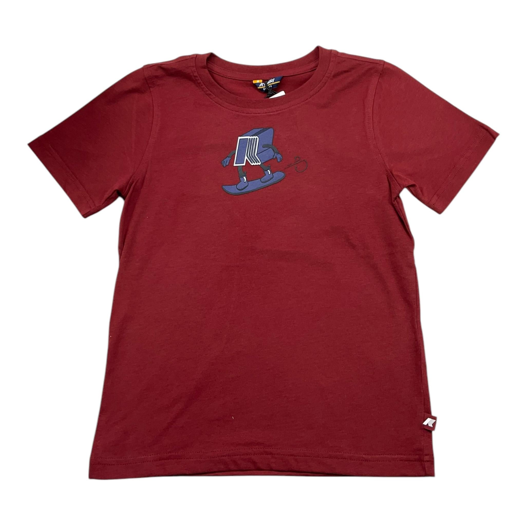 K-WAY t-shirt girocollo tinta unita con stampa Bordeaux per Bambino K7137GW BORDEAUX K-WAY 