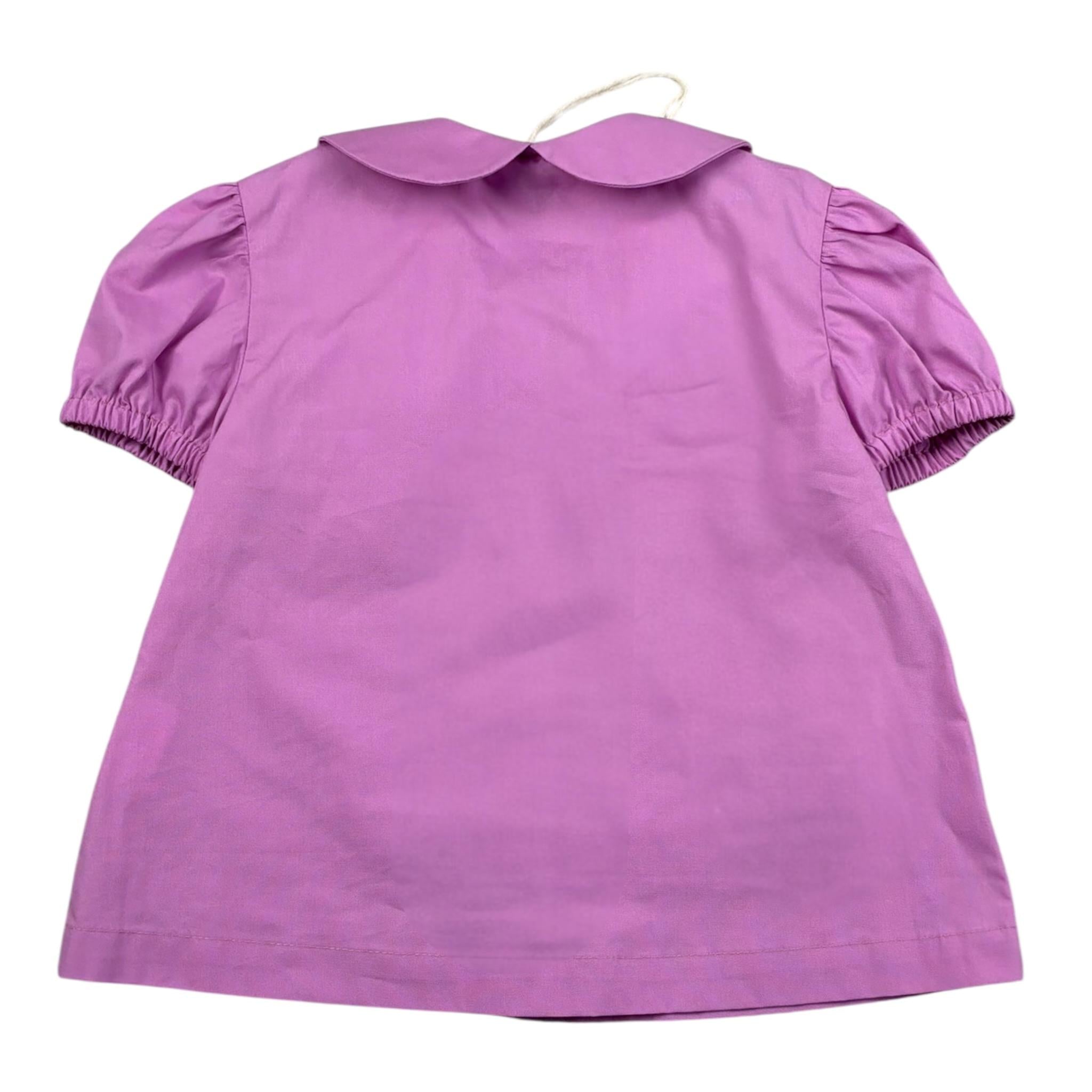 Ilfarobimbi Abito tinta unita con Colletto Magenta per Neonata IFB50184 MAGENTA ILFAROBIMBI 