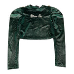 MARC ELLIS maglia girocollo tinta unita in velluto Verde per Bambina JMJTS00103 VERDE MARC ELLIS 
