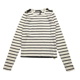 Relish Zweifarbiger Pullover mit schwarz-weißem Streifenmuster für Mädchen