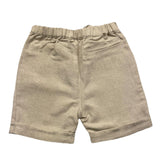 Wedoble Einfarbige Bermudashorts mit elastischer Taille in Beige für Neugeborene