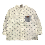 Marlu‘ Langarmshirt, einfarbig, mit Anker-Print, cremefarben für Neugeborene