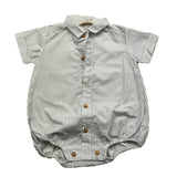 Wedoble Baby Strampler Halbarm Streifenmuster Weiß/Blau