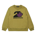 DSQUARED2 felpa girocollo tinta unita con stampa Beige per Bambino DQ2469 BEIGE DSQUARED2 