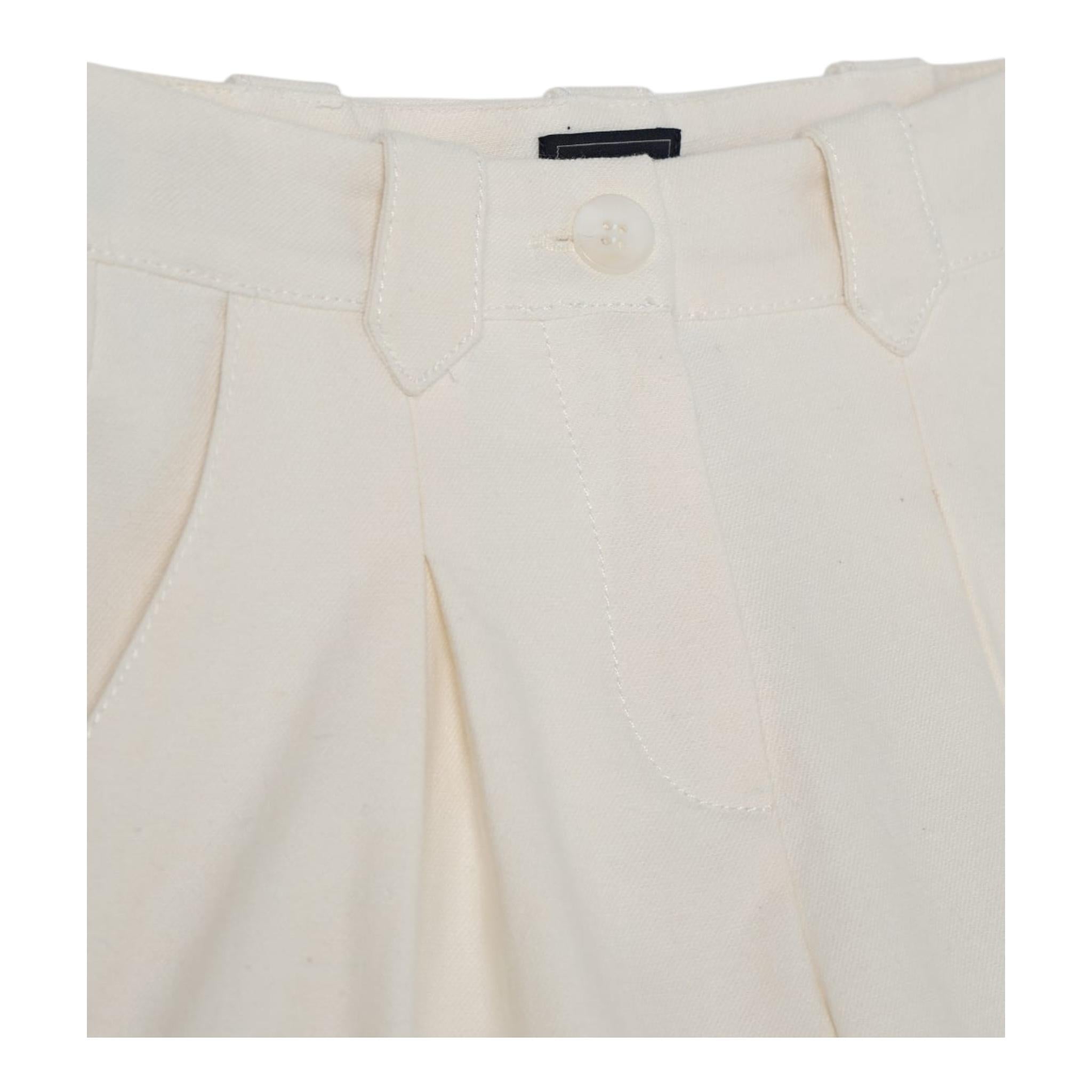 Fay Short Tinta Unita con Tasche Americane per Bambina FW6A49 PANNA FAY 