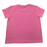 Vicolo Einfarbiges Rundhals-T-Shirt mit rosa Glitzer-Print für Mädchen