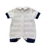 I Delfi Pagliaccetto Bicolore con Fantasia A Righe per Neonato 25P5398 BIANCO/BLU I DELFI 