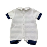 I Delfi Pagliaccetto Bicolore con Fantasia A Righe per Neonato 25P5398 BIANCO/BLU I DELFI 