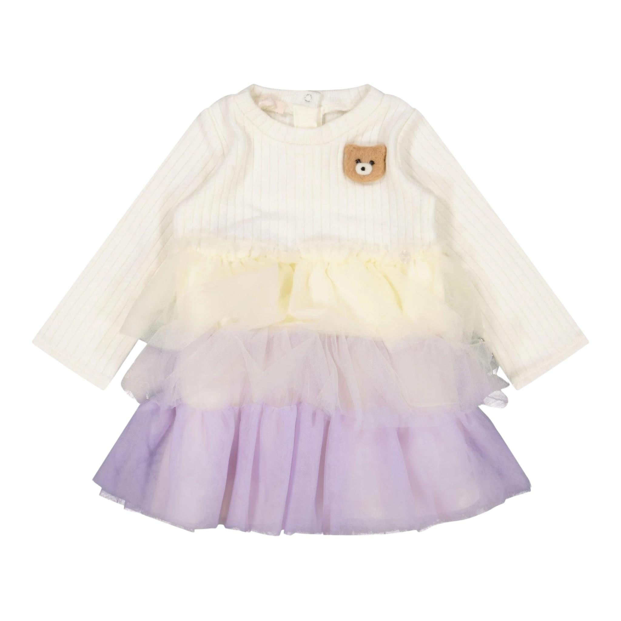 LIU JO abito manica lunga con tulle Panna per Neonata HF4057 PANNA LIU JO 