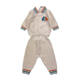 MARLU' completo 2pz maglia-pantalone tinta unita Beige per Neonato IB7150 BEIGE MARLU' 