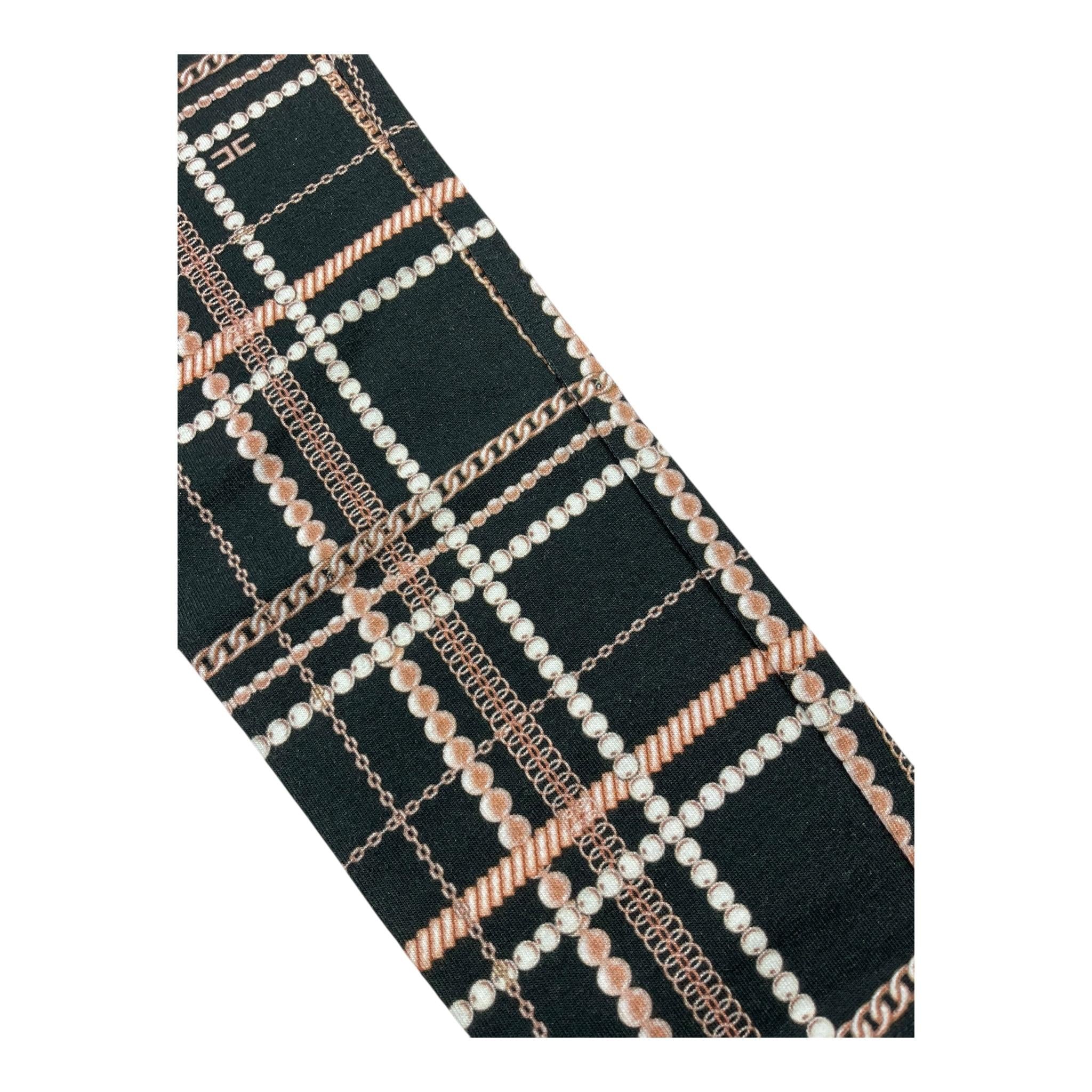 ELISABETTA FRANCHI leggins tinta unita con fantasia Nero per Bambina EFPA133 NERO ELISABETTA FRANCHI 