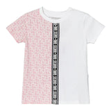 Guess T-Shirt Bicolore Fantasia Loghi per Neonata K5RI09K6YW4 BIANCO/ROSA GUESS 