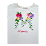Monnalisa T-Shirt Girocollo Tinta Unita con Maniche In Contrasto per Bambina 117607SF BIANCO MONNALISA 