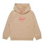 DIESEL felpa tinta unita con cappuccio e stampa Beige per Bambina J01990 BEIGE DIESEL 