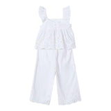 Mayoral Completo 2 Pezzi Top-Pantalone Tinta Unita per Bambina 3561 BIANCO MAYORAL 