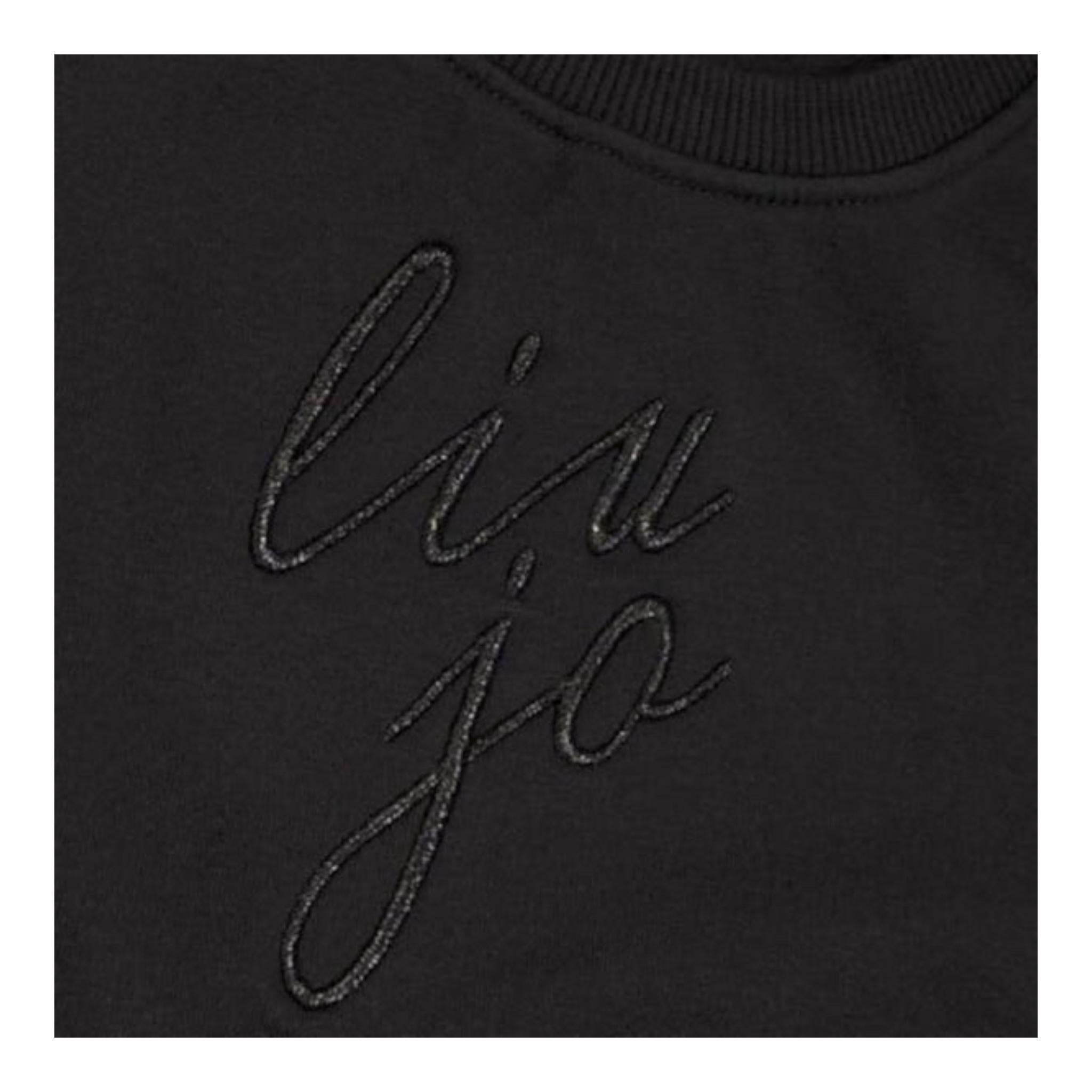 LIU JO felpa modello crop tinta unita con stampa Nero per Bambina GF4092X NERO LIU JO 