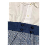 La Stupenderia 3-teiliges Set Shirt-Bodysuit-Bermudashorts-Fliege Weiß/Blau für Neugeborene