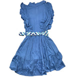 Janice Einfarbiges Ärmelloses Kleid Mit Gürtel Hellblau Für Mädchen