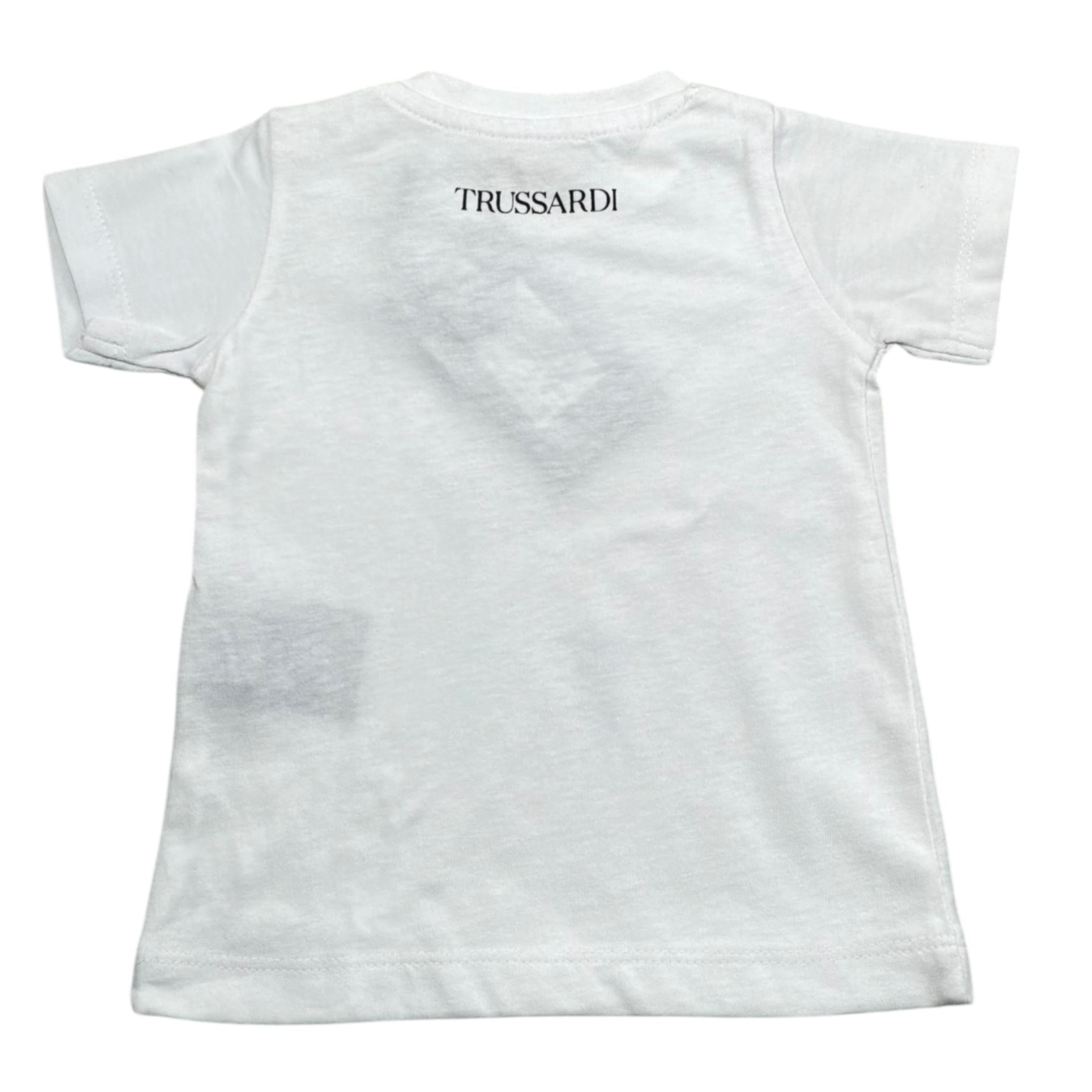 Trussardi T-Shirt Girocollo Tinta Unita con Stampa per Neonata TIP21107 BIANCO TRUSSARDI 
