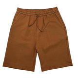 Paolo Pecora Einfarbige Bermuda-Shorts mit elastischer Taille in Braun für Neugeborene
