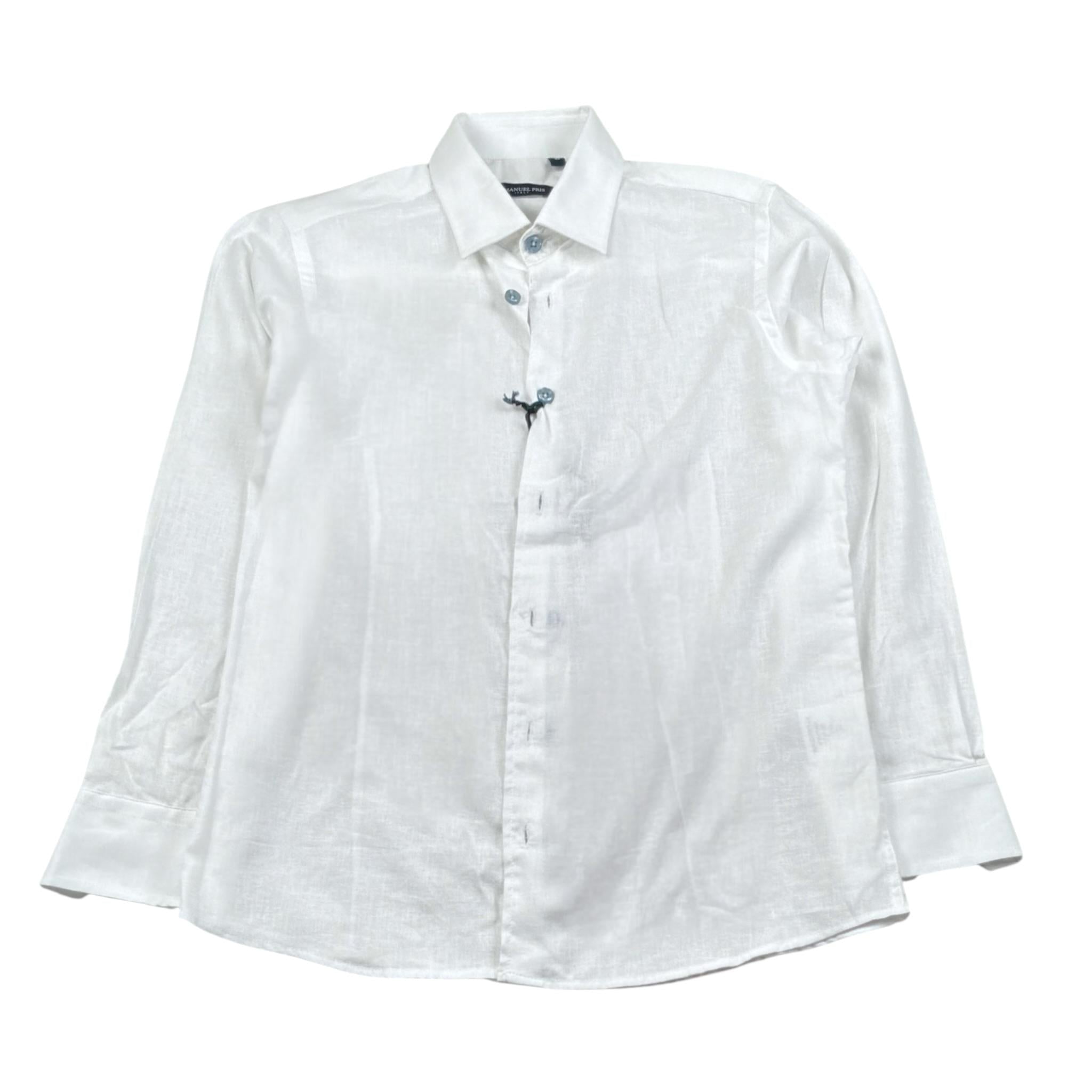 Emanuel Pris Camicia Manica Lunga Tinta Unita per Bambino ECM4169RX BIANCO EMANUEL PRIS 