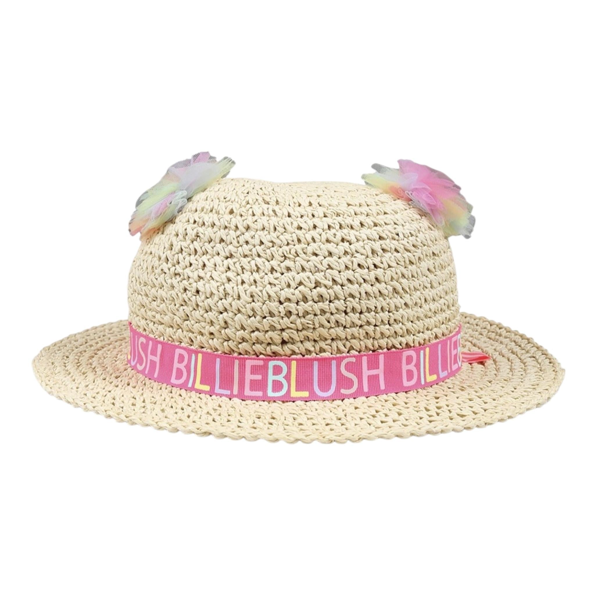 Billieblush Cappello In Paglia Tinta Unita con Applicazioni per Bambina U20753 BEIGE BillIEBLUSH 