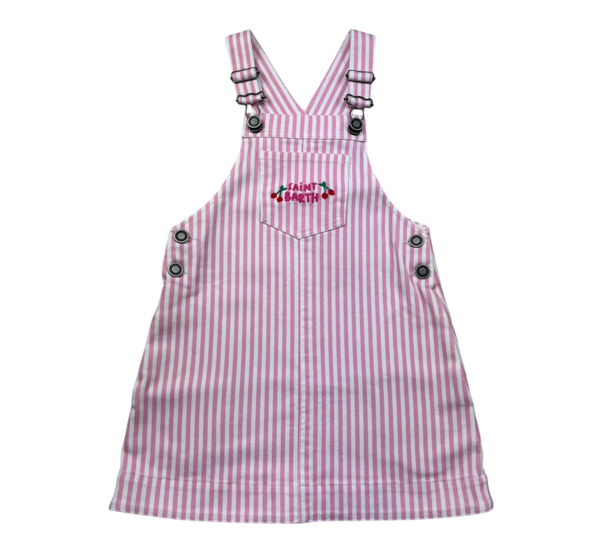 Saint Barth Salopette Fantasia A Irghe per Bambina TECLA BIANCO/ROSA SAINT BARTH 