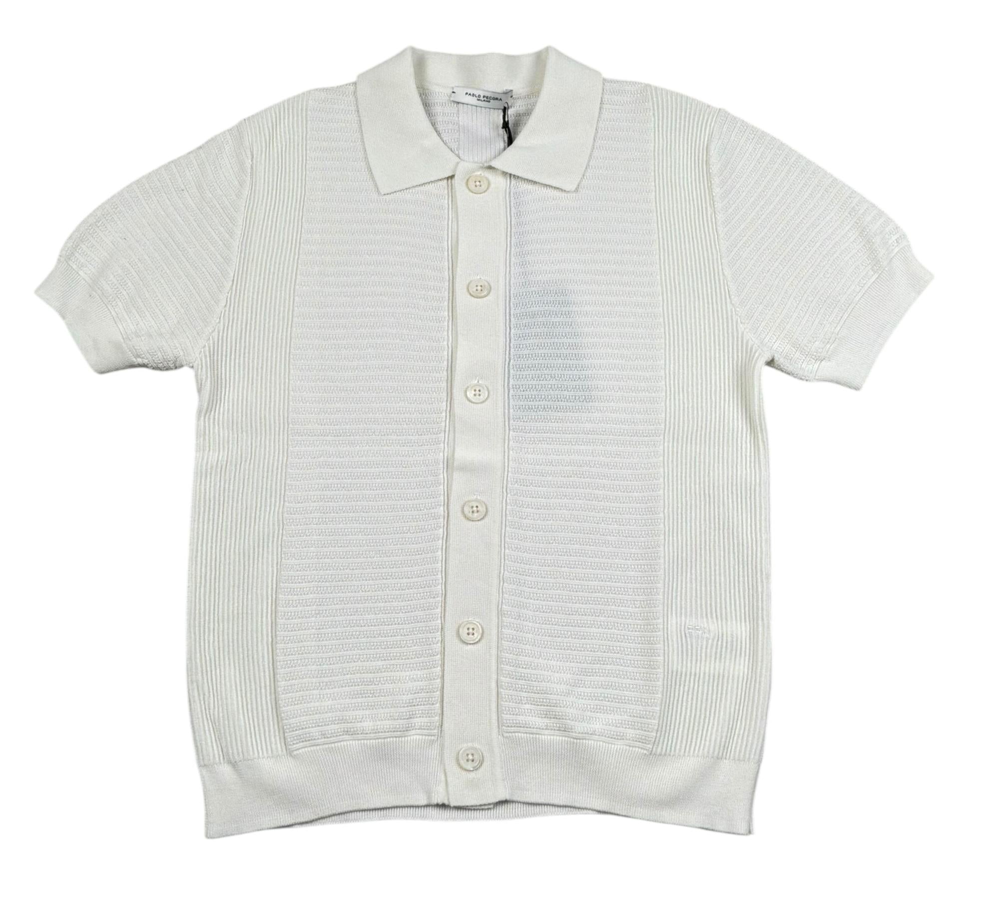 Paolo Pecora Camicia Mezza Manica Tinta Unita In Filo per Bambino PP42766 PANNA PAOLO PECORA 