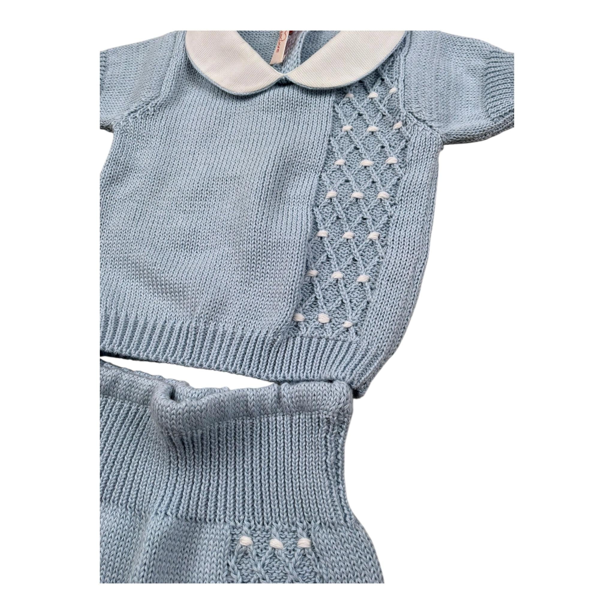 Scaldacuore Completo 2 Pezzi T-Shirt-Culotte per Neonato PS01 AZZURRO SCALDACUORE 