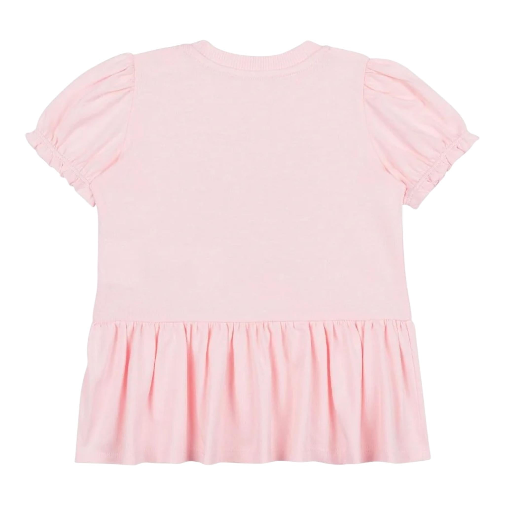 Moschino Abito Tinta Unita con Stampa per Neonata MDV0C7 ROSA MOSCHINO 