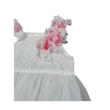 Aletta Abito Giromanica Tinta Unita con Tulle E Babbucce per Neonata HP22225 BIANCO ALETTA 