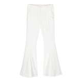 Miss Blumarine Schlichte Schlaghose mit verstellbarer Taille Creme für Mädchen