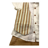 Barcellino Komplett 2-teiliges Shirt-Bermuda Weiß/Beige für Neugeborene