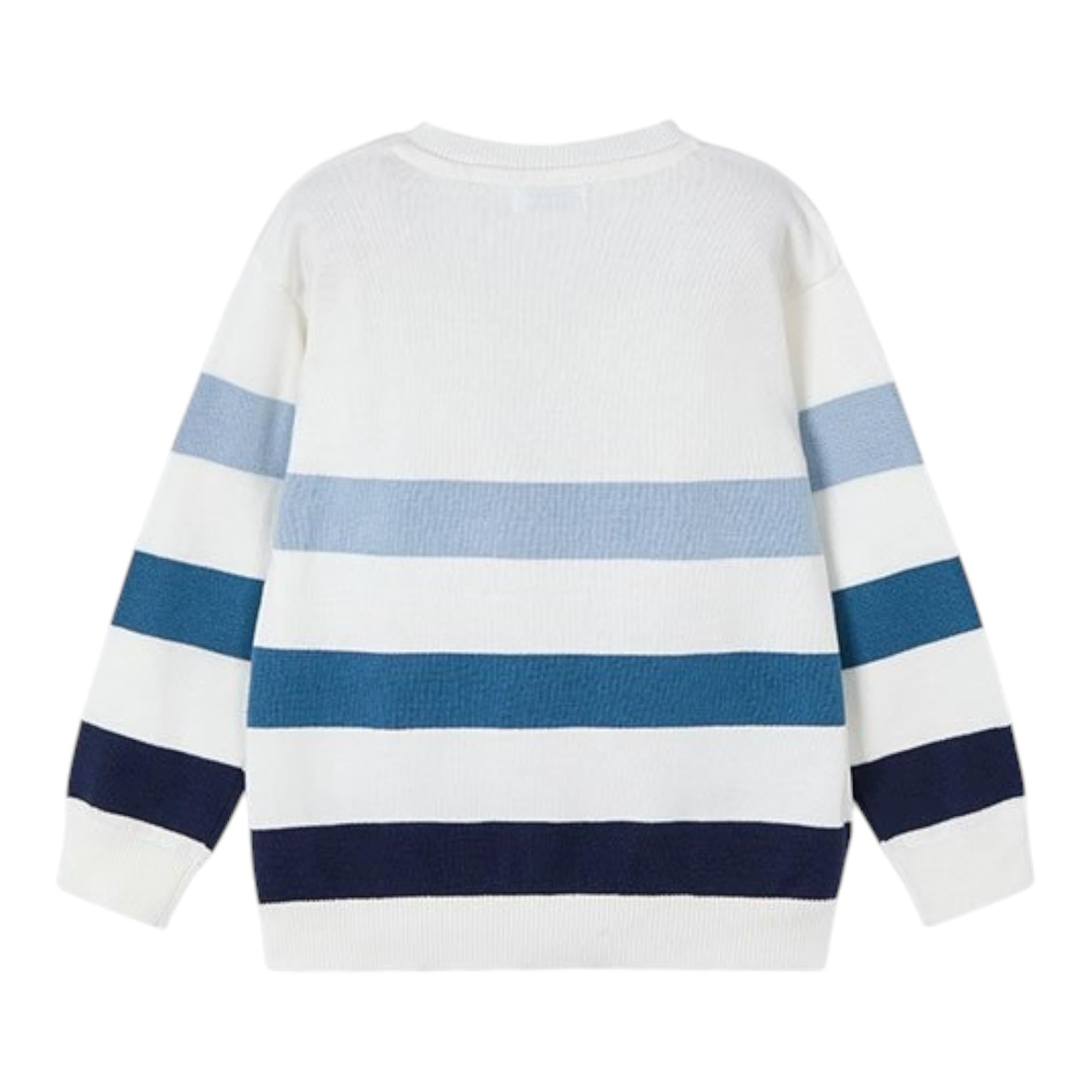 Mayoral Maglia Girocollo Tinta Unita con Fantasia A Righe per Bambino 2266 BIANCO MAYORAL 