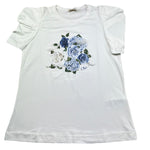 Monnalisa T-Shirt Girocollo Tinta Unita con Stampa per Bambina 717607SG BIANCO MONNALISA 