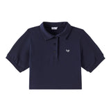 Il Gufo Polo Mezza Manica Tinta Unita Modello Crop per Bambina P25PC095MF032 BLU IL GUFO 