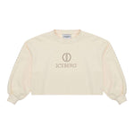 ICEBERG felpa chiusa girocollo tinta unita con brillantini Avorio per Bambina MFICE5355J AVORIO ICEBERG 