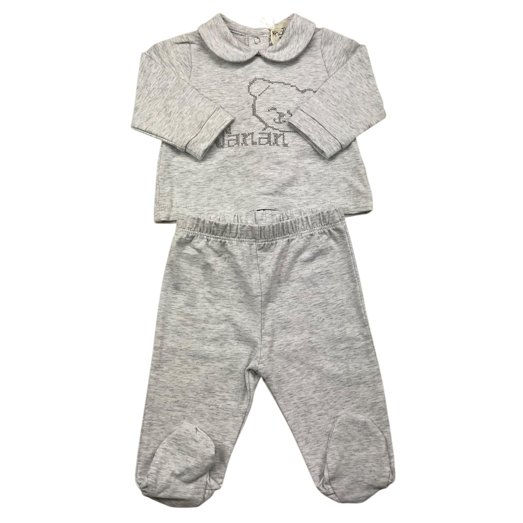 NANAN completo 2 pezzi shirt-ghettina tinta unita Grigio per Neonato AI2301001GR GRIGIO NANAN 