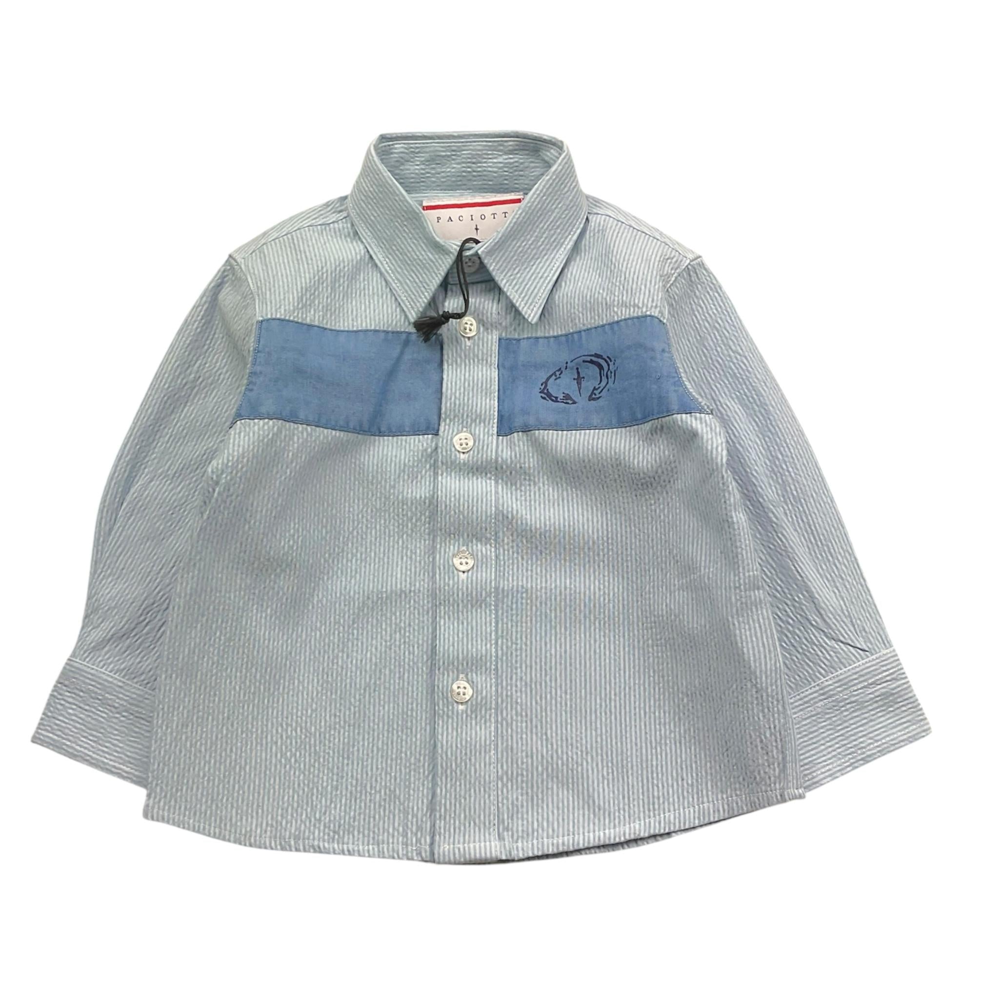 Cesare Paciotti Camicia Tinta Unita Manica Lunga per Neonato CMP5158BN AZZURRO CESARE PACIOTTI 