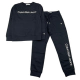 Calvin Klein 2-teiliges Set Sweatshirt-Hose Einfarbig Schwarz für Jungen