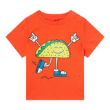 Stella Mccartney T-Shirt Rundhalsausschnitt Einfarbig Mit Kontrast-Print Orange Für Baby