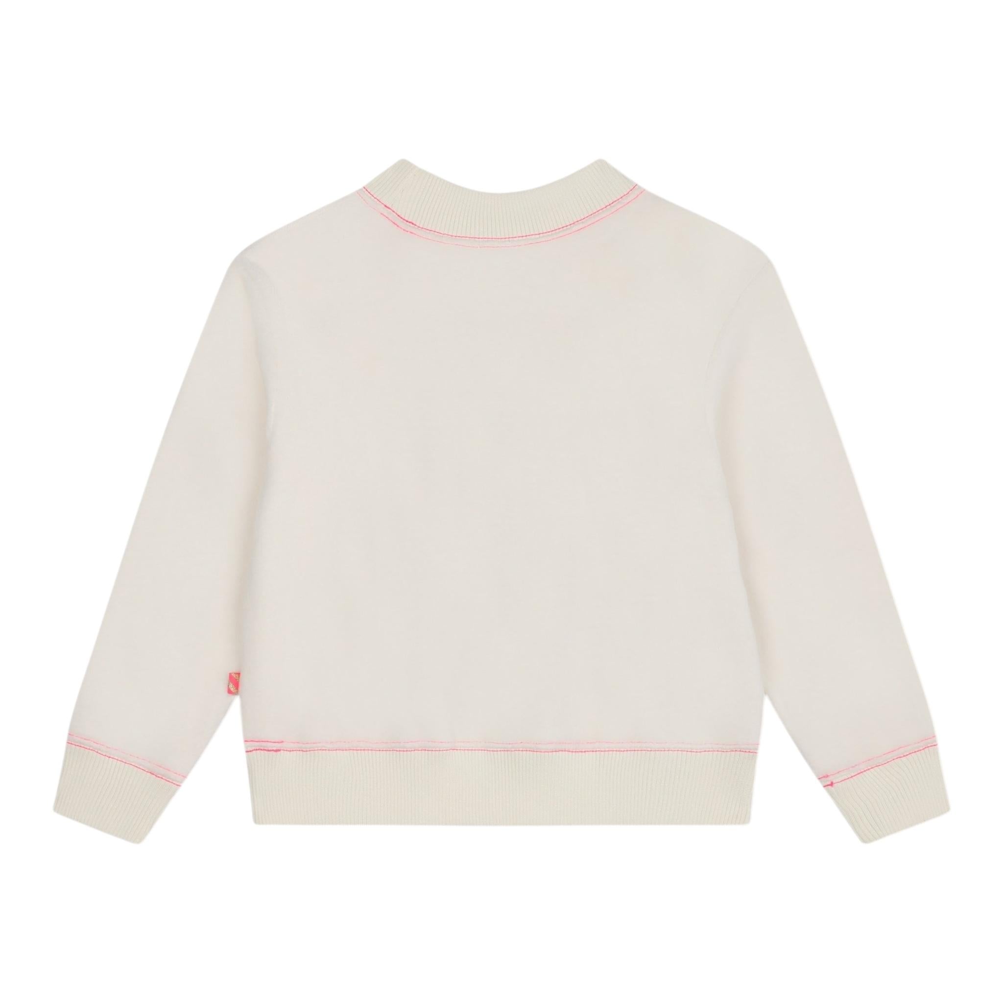 BillIEBLUSH maglia girocollo tinta unita con stampa glitterata Panna per Bambina U20471J PANNA BillIEBLUSH 