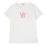 Liu Jo T-Shirt Girocollo Tinta Unita con Paillettes per Bambina GA5018XXXX BIANCO LIU JO 