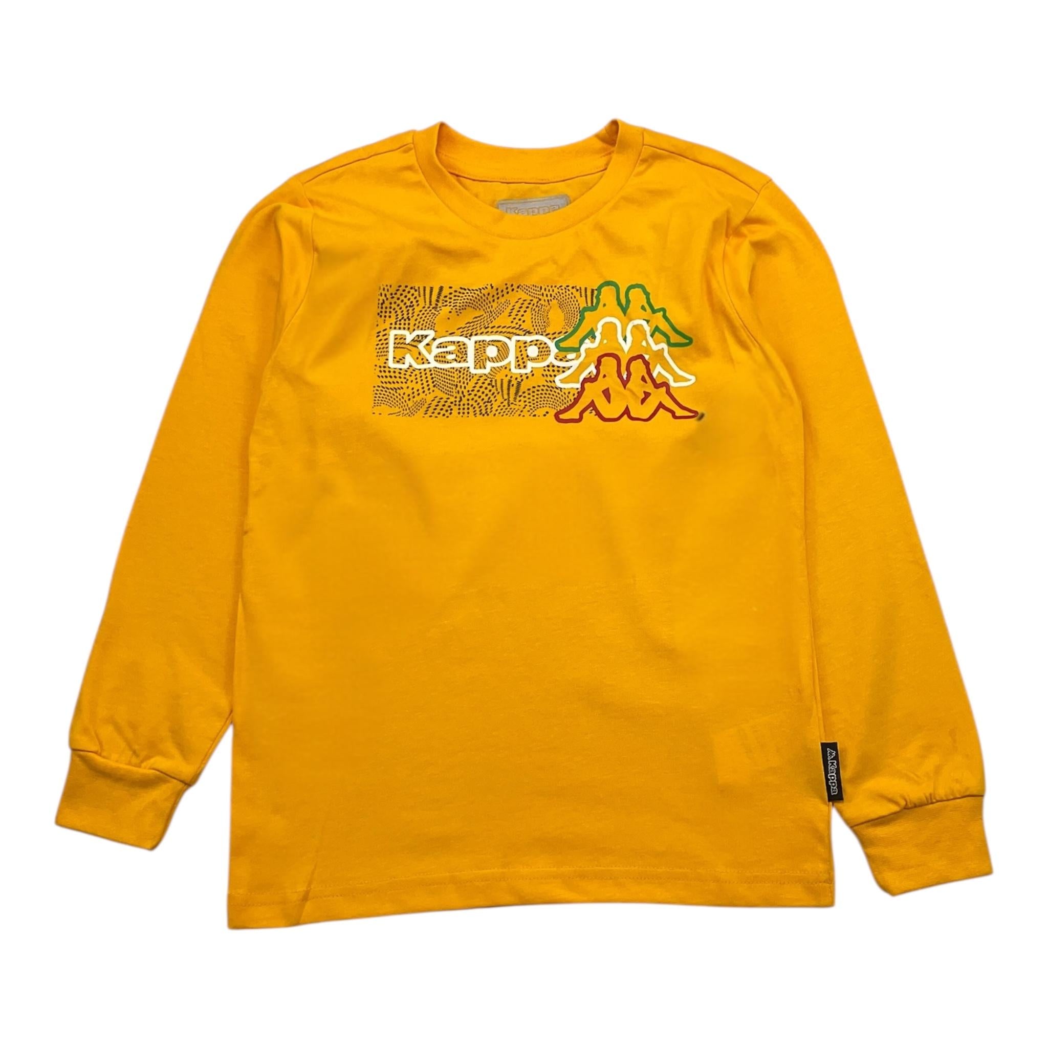 KAPPA shirt girocollo tinta unita con stampa Senape per Bambino 331W6QW SENAPE KAPPA 